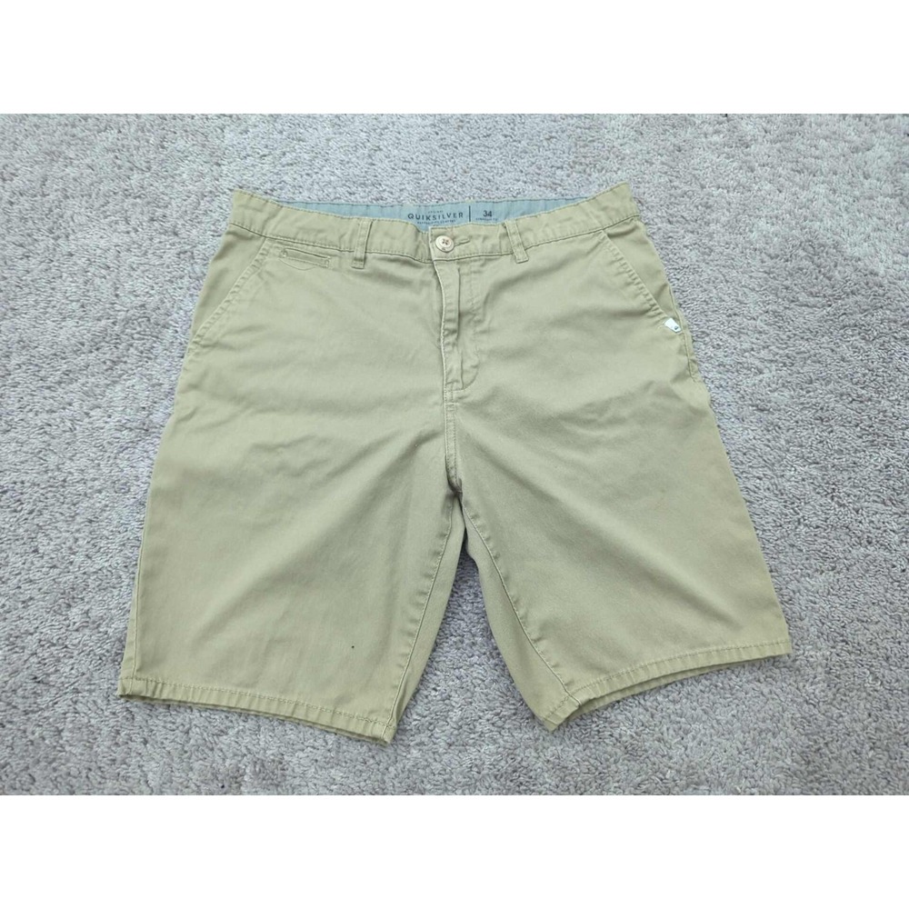Quiksilver Chino Shorts Mens 32 Khaki Inseam: 9" Straight Fit Surf Skate Casual